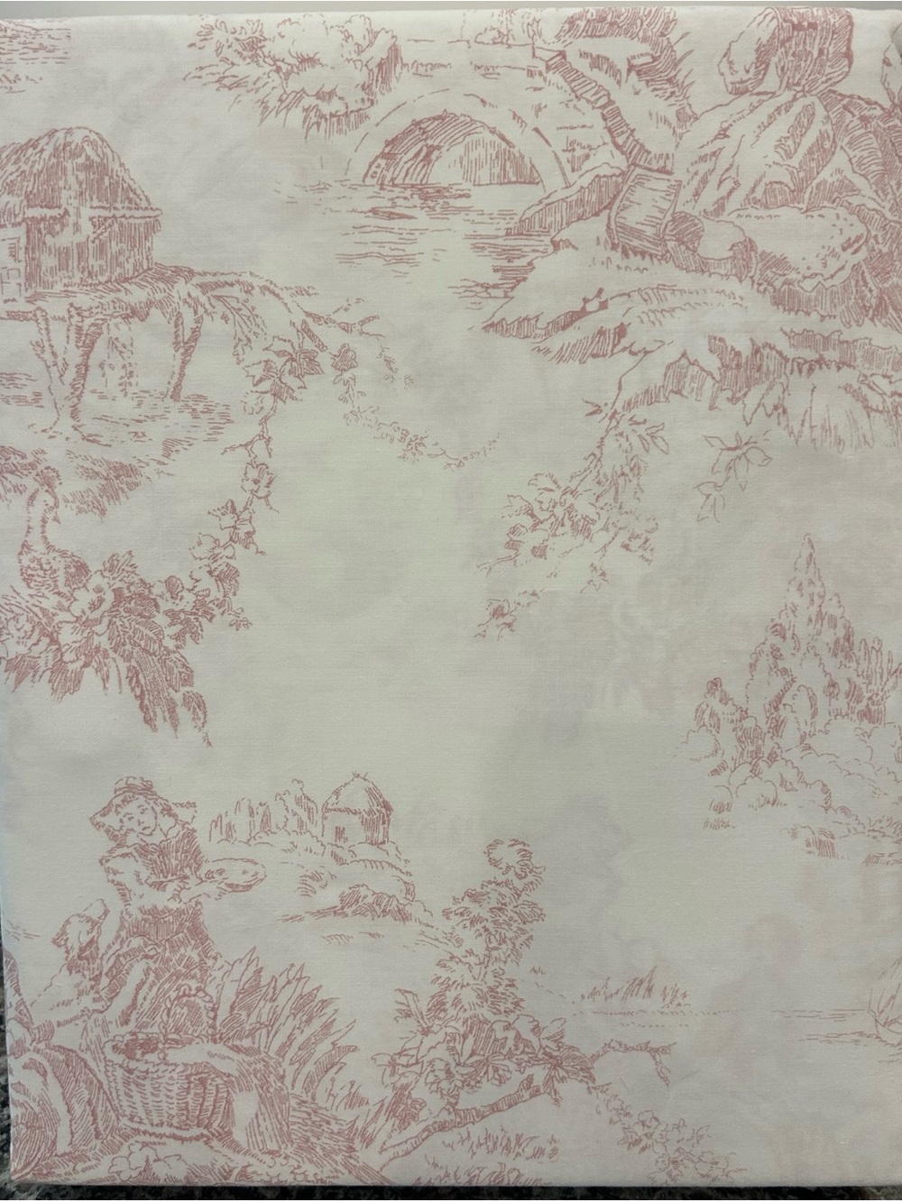 Cabbages and Roses Queen Duvet Set New Cotton Percale Country Toile Rose Pink - Picture 3 of 4